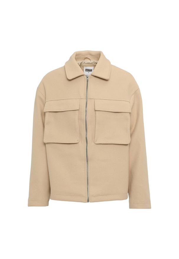 Urban Classics - Męska Bluza Z Dużymi Kieszeniami. Kolor: beżowy. Sport: turystyka piesza