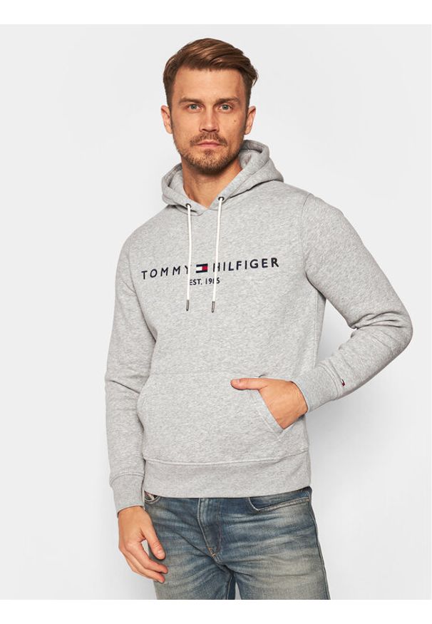 TOMMY HILFIGER - Tommy Hilfiger Bluza Core Logo MW0MW10752 Szary Regular Fit. Kolor: szary. Materiał: bawełna