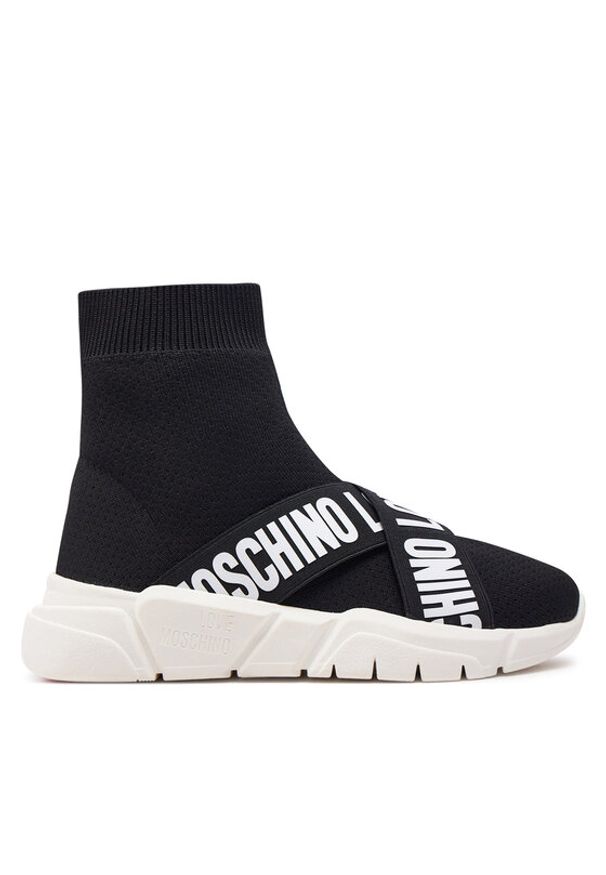 Love Moschino - LOVE MOSCHINO Sneakersy JA15263G1IIZ500A Czarny. Kolor: czarny. Materiał: mesh, materiał