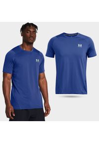 Koszulka fitness męska Under Armour t-shirt sportowy z krótkim rękawem. Kolor: niebieski. Długość rękawa: krótki rękaw. Długość: krótkie. Sport: fitness