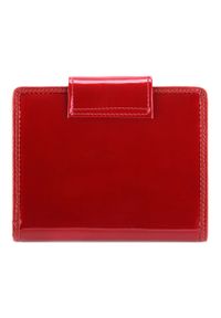 Wittchen - Damski portfel ze skóry lakierowany z ozdobną napą czerwony. Kolor: czerwony. Materiał: skóra, lakier. Wzór: aplikacja #5