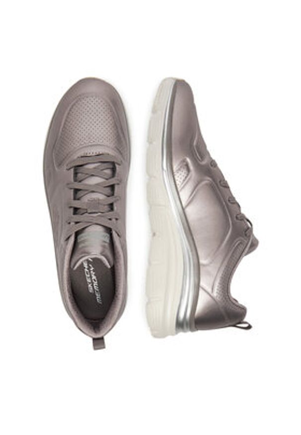skechers - Skechers Sneakersy FASHION FIT - GLOW UP 149749 PEW Srebrny. Kolor: srebrny. Materiał: materiał