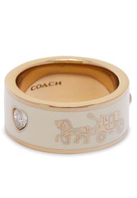 Coach Pierścionek Enamel Horse & Carriage Band Ring 37479034GLD100 Złoty. Materiał: złote. Kolor: złoty
