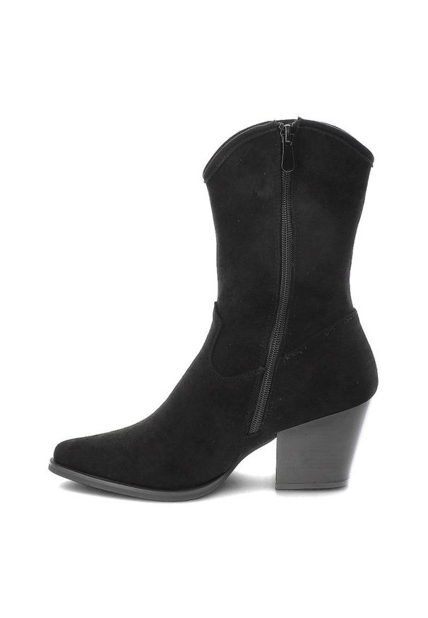 Czarne Botki S.Barski Damskie Modne Buty Na Obcasie. Okazja: na co dzień. Kolor: czarny. Materiał: materiał. Szerokość cholewki: normalna. Obcas: na obcasie. Styl: casual, street, boho, elegancki. Wysokość obcasa: średni