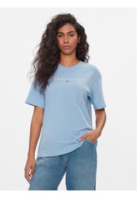 Tommy Jeans T-Shirt Tjw Rlx New Linear Tee DW0DW17836 Błękitny Relaxed Fit. Kolor: niebieski. Materiał: bawełna #1