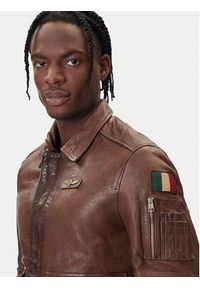 Aeronautica Militare Kurtka skórzana 252PN0963U100839 Brązowy Regular Fit. Kolor: brązowy. Materiał: skóra #3