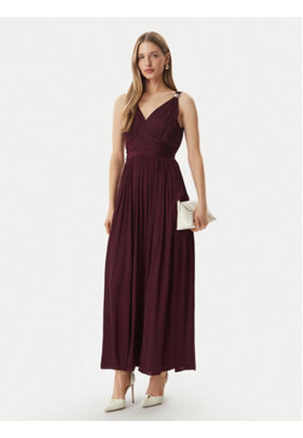 Morgan Sukienka wieczorowa 261-RLOUNA Bordowy Regular Fit. Kolor: czerwony. Materiał: syntetyk. Styl: wizytowy