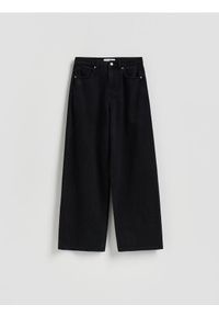 Reserved - Jeansy wide leg - czarny. Kolor: czarny