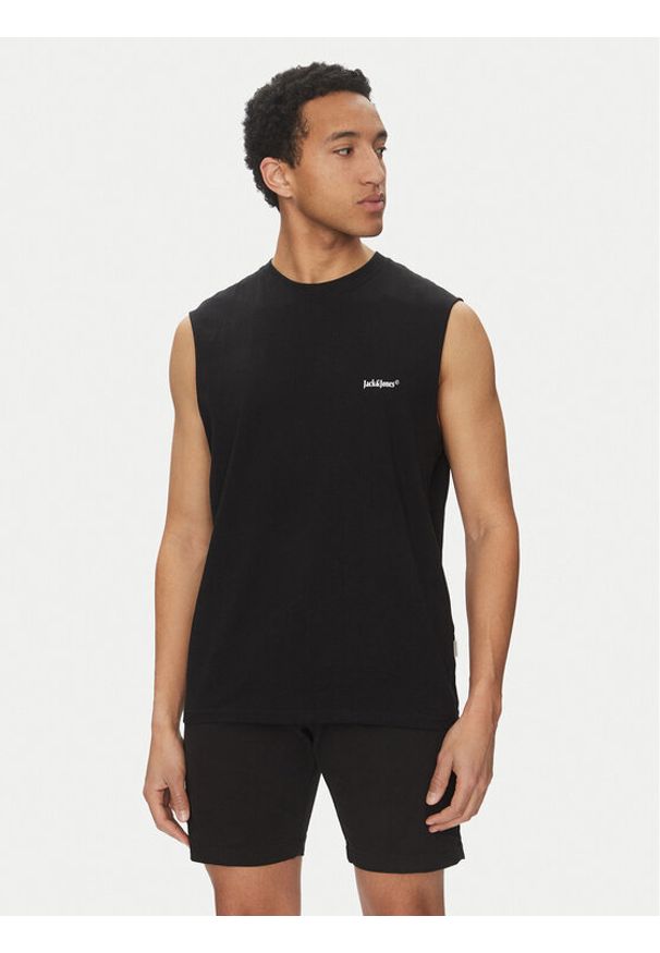 Jack & Jones - Jack&Jones Tank top Varenna 12273524 Czarny Oversize. Kolor: czarny. Materiał: bawełna