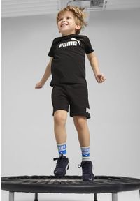 Puma - Dziecięce szorty ESS z logo No. 1 PUMA Black. Kolor: czarny. Materiał: guma. Wzór: nadruk