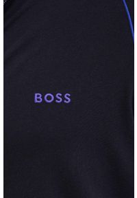 BOSS bluza lounge kolor czarny z kapturem gładka. Okazja: na co dzień. Typ kołnierza: kaptur. Kolor: czarny. Wzór: gładki. Styl: casual #5