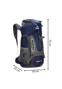 SPRINGOS - Plecak trekkingowy 60 L turystyczny survival z gwizdkiem granatowy. Kolor: niebieski. Styl: sportowy