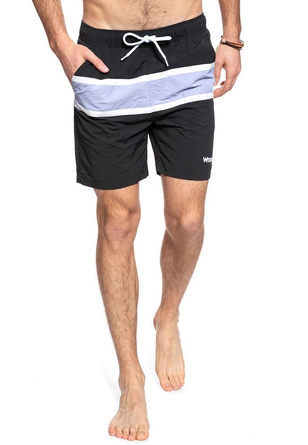 Wrangler - SPODENKI WRANGLER SWIMSHORT FADED BLACK W4B01WDV6. Kolor: czarny. Wzór: kolorowy