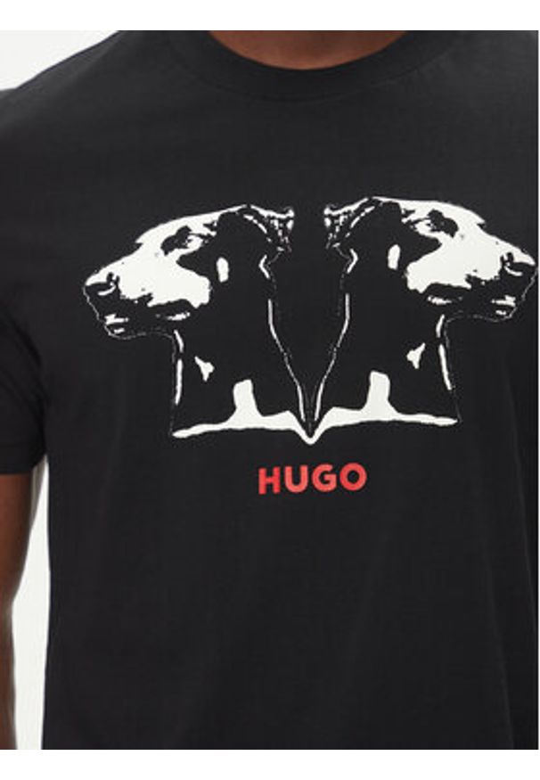 Hugo - HUGO T-Shirt Dobero 50542734 Czarny Regular Fit. Kolor: czarny. Materiał: bawełna