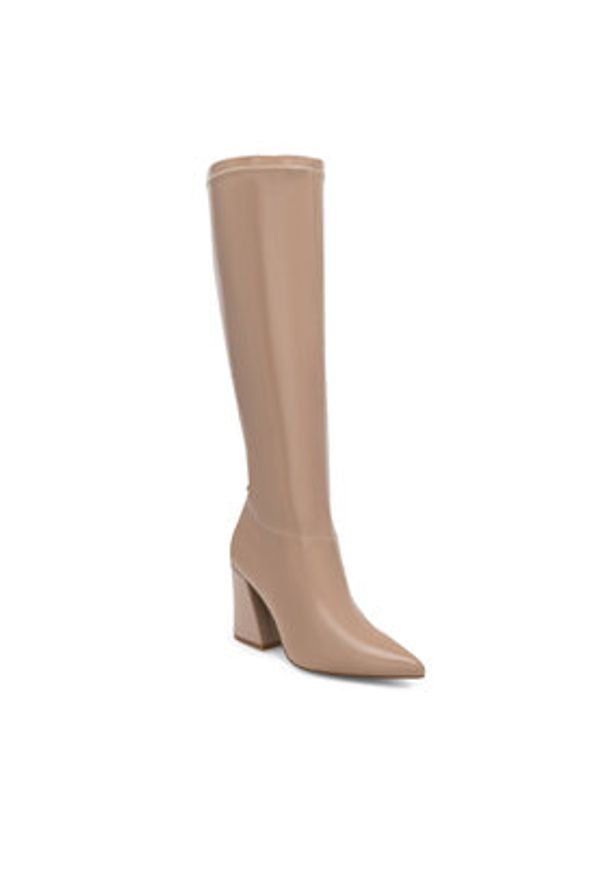 Nine West Kozaki SHARLEEZ 13196H Beżowy. Kolor: beżowy. Materiał: skóra