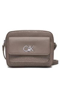 Calvin Klein Torebka Re Lock Camera K60K612676 Beżowy. Kolor: beżowy. Materiał: skórzane