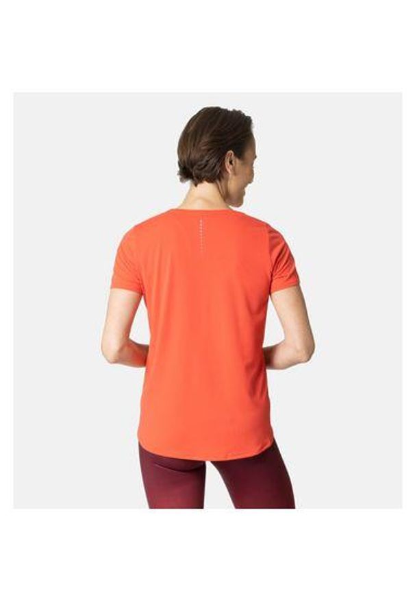 Koszulka z krótkim rękawem damska do biegania Odlo T-shirt Zeroweight CHILL. Kolor: czerwony, pomarańczowy. Długość rękawa: krótki rękaw. Długość: krótkie