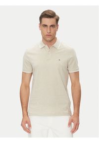 TOMMY HILFIGER - Tommy Hilfiger Polo MW0MW33140 Beżowy Regular Fit. Typ kołnierza: polo. Kolor: beżowy. Materiał: bawełna