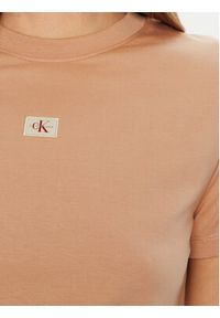 Calvin Klein Jeans T-Shirt J20J225084 Beżowy Regular Fit. Kolor: beżowy. Materiał: bawełna #5