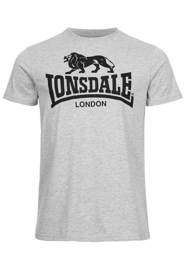 T-shirt o klasycznym kroju Lonsdale Logo. Kolor: szary