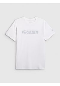 4f - 4F T-shirt regular z nadrukiem męski - biały L. Kolor: biały. Materiał: materiał. Wzór: nadruk