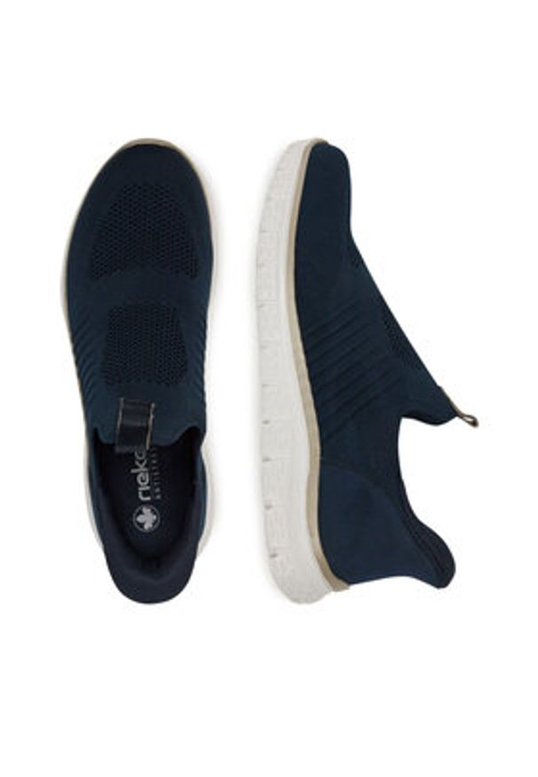 Rieker Sneakersy B6659-14 Granatowy. Kolor: niebieski. Materiał: materiał