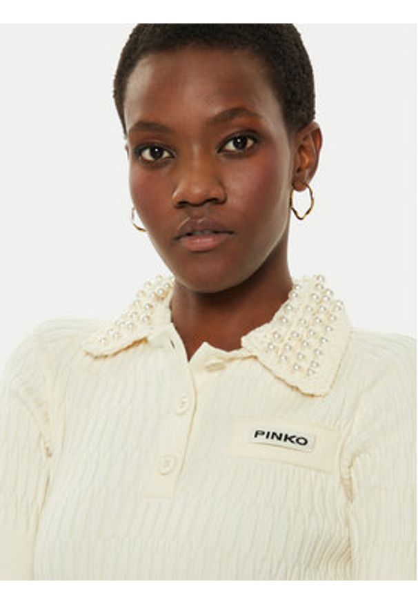 Pinko Sweter Egyprian 104363 A27J Beżowy Regular Fit. Kolor: beżowy. Materiał: syntetyk