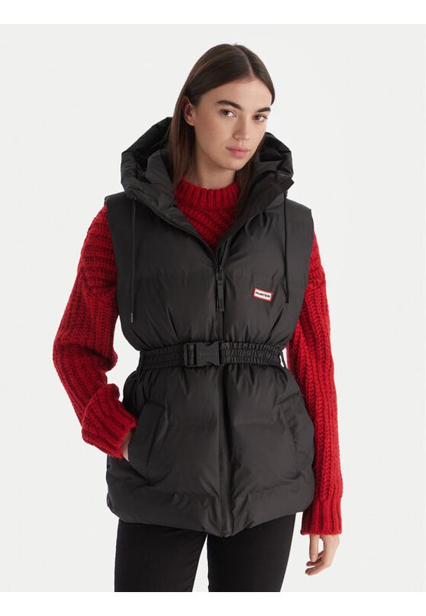 Hunter Bezrękawnik Nellie HARW0017252 Czarny Regular Fit. Kolor: czarny. Materiał: syntetyk. Długość rękawa: bez rękawów