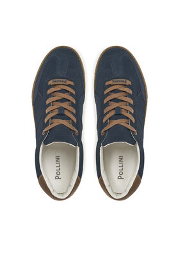 Pollini Sneakersy SB15142G0MUB0750 Granatowy. Kolor: niebieski. Materiał: skóra, zamsz