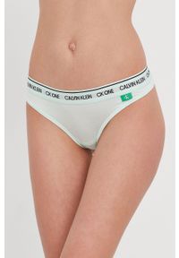 Calvin Klein Underwear Stringi kolor zielony. Kolor: zielony. Materiał: włókno #1