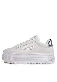 Calvin Klein Jeans Sneakersy YW0YW01457 Biały. Kolor: biały. Materiał: skóra