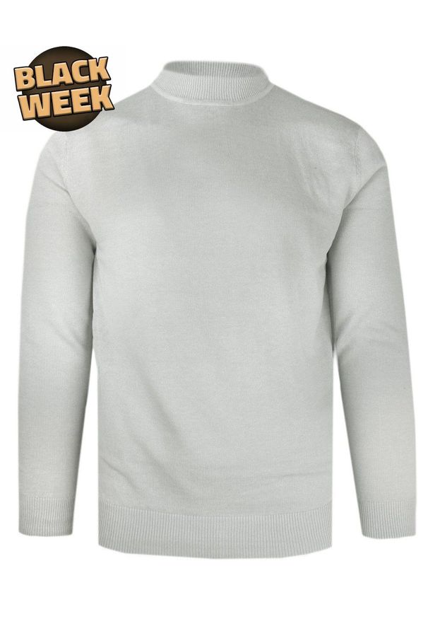 Półgolf, Prosty Krój, Klasyczny, Elegancki, Męski -Brave Soul - Gołębi Kolor. Kolor: szary. Materiał: akryl, bawełna. Sezon: zima, jesień. Styl: elegancki, klasyczny