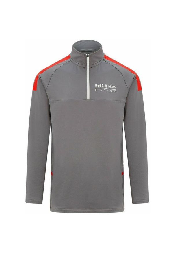 RED BULL - Koszulka Red Bull Racing F1 Zip Tech Mężczyźni Jasnoszary. Kolor: szary. Długość rękawa: długi rękaw. Sport: fitness