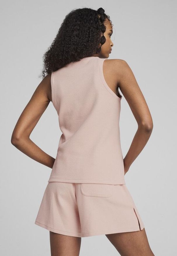 Puma - Damska koszulka bez rękawów HER PUMA Rose Quartz Pink. Kolor: różowy. Materiał: materiał. Długość rękawa: bez rękawów. Wzór: haft