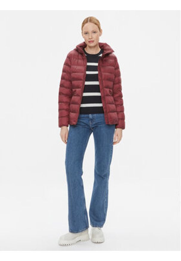 TOMMY HILFIGER - Tommy Hilfiger Kurtka zimowa WW0WW39581 Bordowy Regular Fit. Kolor: czerwony. Materiał: syntetyk. Sezon: zima