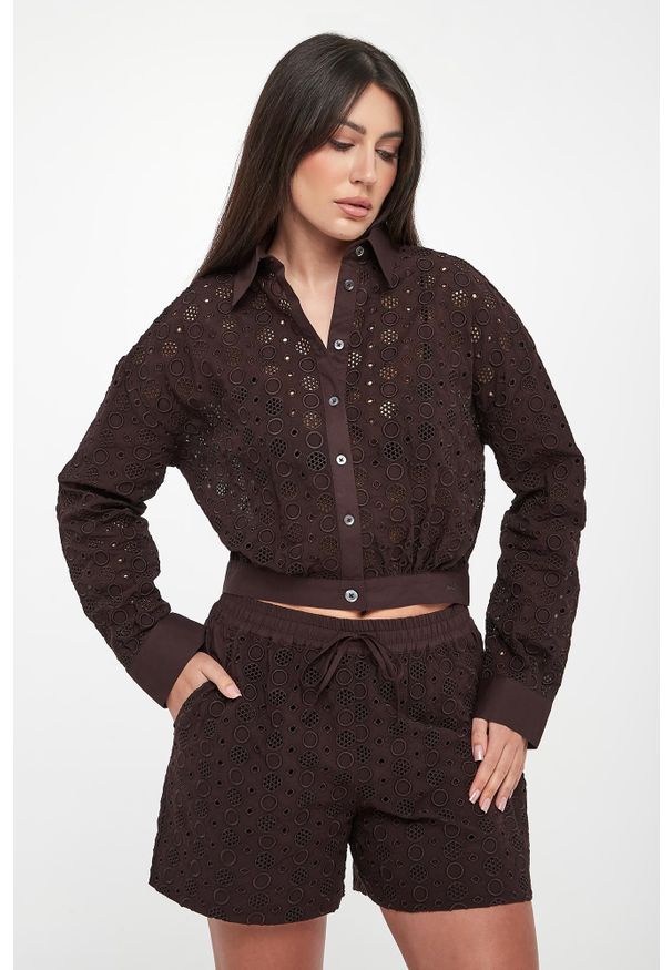 Pinko - Koszula damska ażurowa Charita PINKO. Wzór: ażurowy