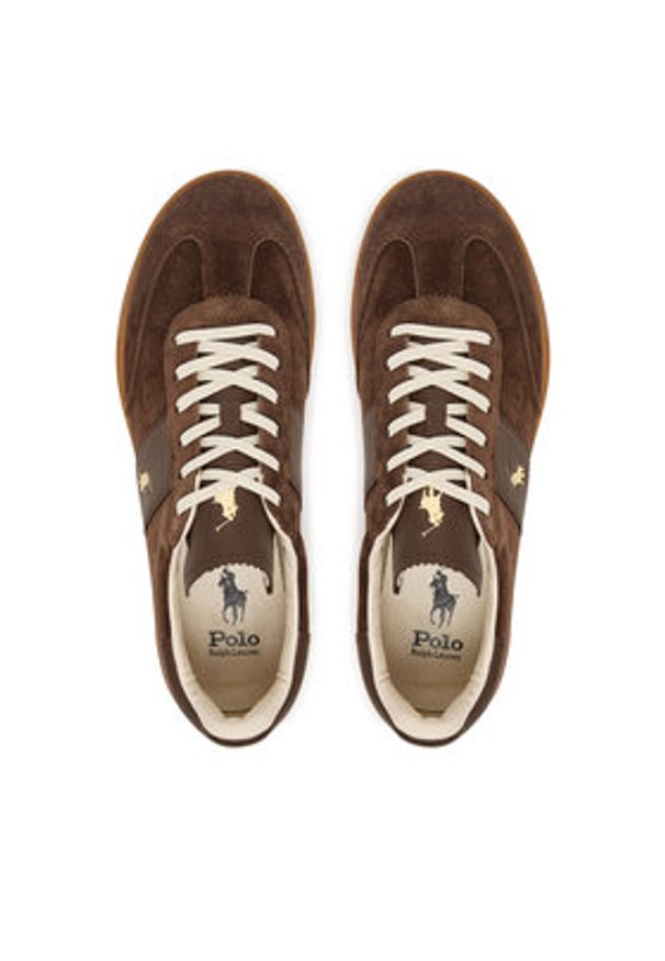 Polo Ralph Lauren Sneakersy 809973707001 Brązowy. Kolor: brązowy. Materiał: skóra, zamsz
