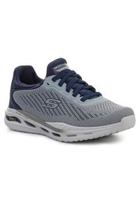 skechers - Buty treningowe męskie Skechers Arch Fit Orvan Trayver. Zapięcie: sznurówki. Kolor: biały, wielokolorowy, niebieski. Materiał: materiał, syntetyk, tkanina. Szerokość cholewki: normalna