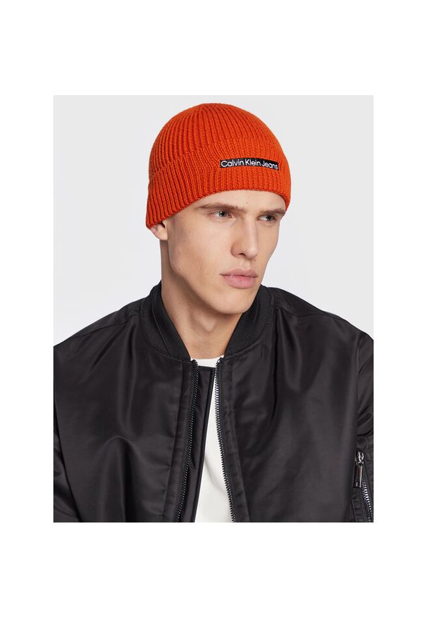 Czapka Calvin Klein Jeans. Kolor: pomarańczowy
