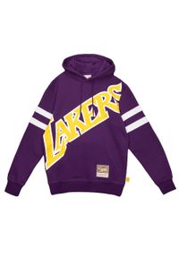 Mitchell & Ness - Bluza z kapturem Los Angeles Lakers. Typ kołnierza: kaptur. Kolor: fioletowy. Sport: koszykówka #1
