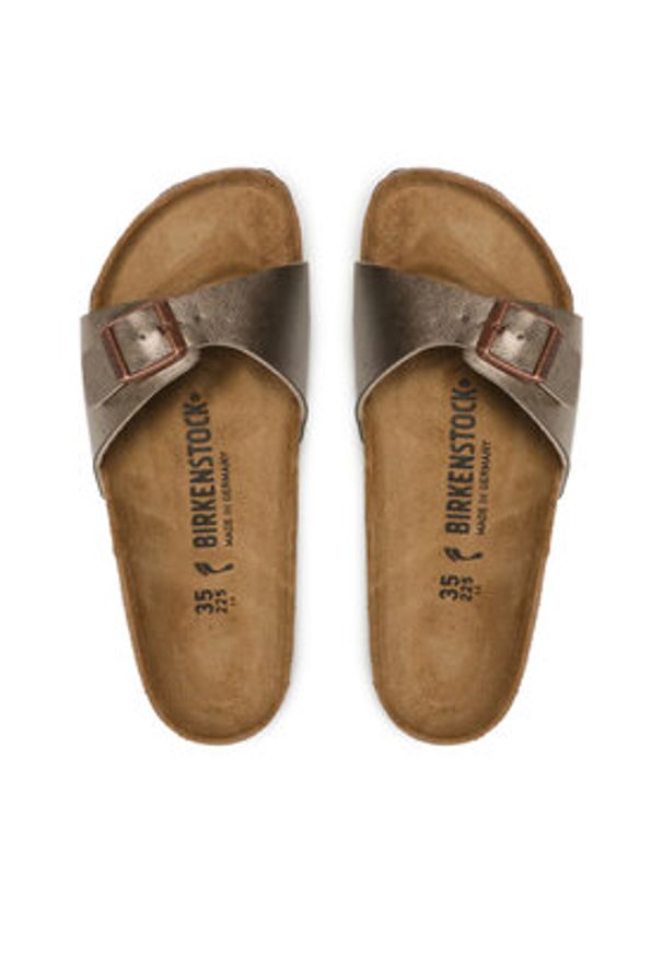 Birkenstock Klapki Madrid Bs 1020632 Złoty. Kolor: złoty. Materiał: skóra