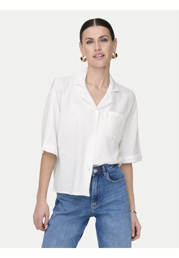 only - ONLY Koszula Thyra 15267839 Biały Regular Fit. Kolor: biały. Materiał: bawełna