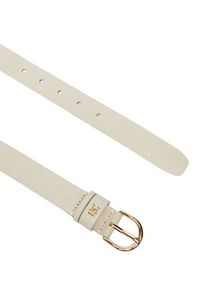 TOMMY HILFIGER - Tommy Hilfiger Pasek Damski Ess Effortless 2.5 Go Mono AW0AW18856 Biały. Kolor: biały. Materiał: skóra #3