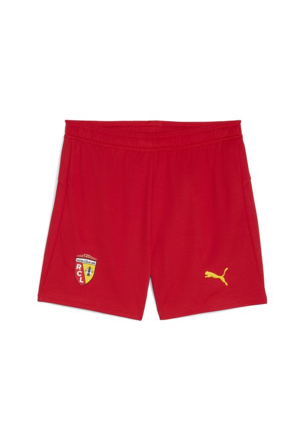 Puma - Młodzieżowe szorty RC Lens 25/26 PUMA Red Black. Kolor: czerwony, wielokolorowy, czarny. Materiał: tkanina. Sport: piłka nożna