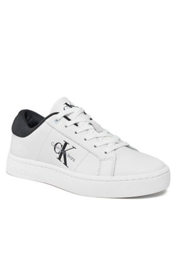 Calvin Klein Jeans Sneakersy Classic Cupsole Lowlaceup Lth Wn YW0YW01444 Biały. Kolor: biały. Materiał: skóra