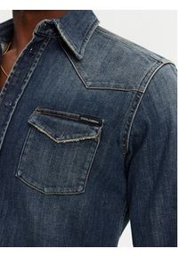 DOLCE & GABBANA - Dolce&Gabbana Koszula jeansowa G5JC8D G8GW9 Granatowy Regular Fit. Kolor: niebieski. Materiał: bawełna #4