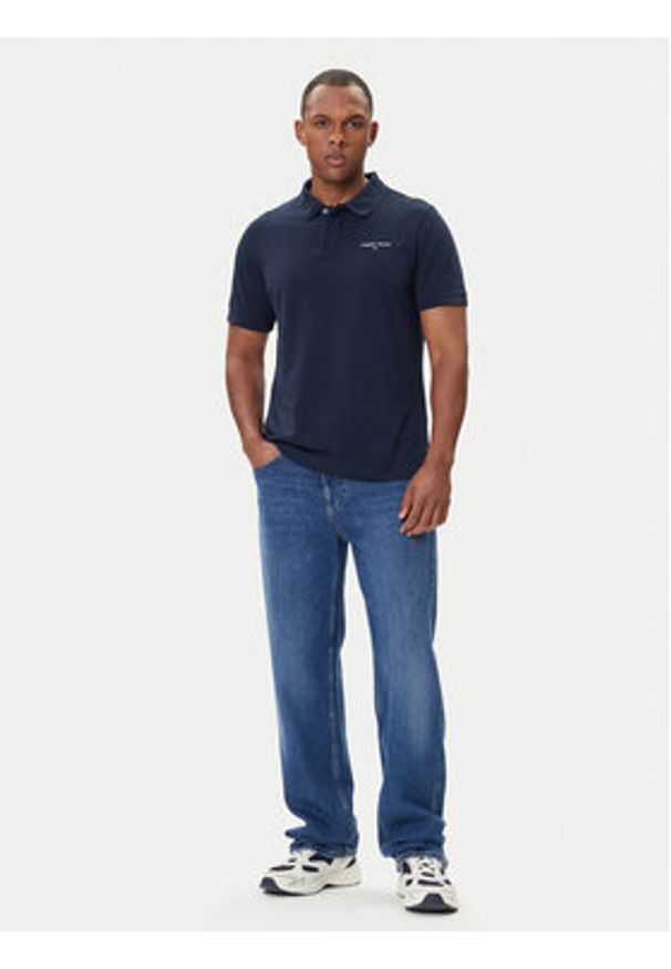 Tommy Jeans Polo Linear DM0DM20914 Granatowy Regular Fit. Typ kołnierza: polo. Kolor: niebieski. Materiał: bawełna