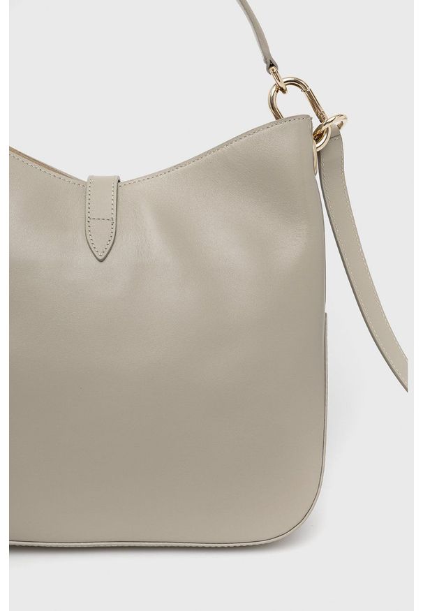 Furla Torebka skórzana Sirena M kolor szary. Kolor: szary. Materiał: skórzane. Rodzaj torebki: na ramię