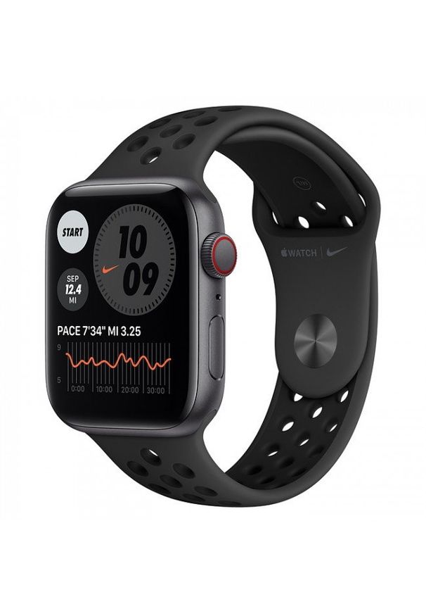 APPLE - Smartwatch Apple Watch Nike SE GPS+Cell 40mm aluminium, gwiezdna szarość|antracyt/czarny pasek. Rodzaj zegarka: smartwatch. Kolor: czarny