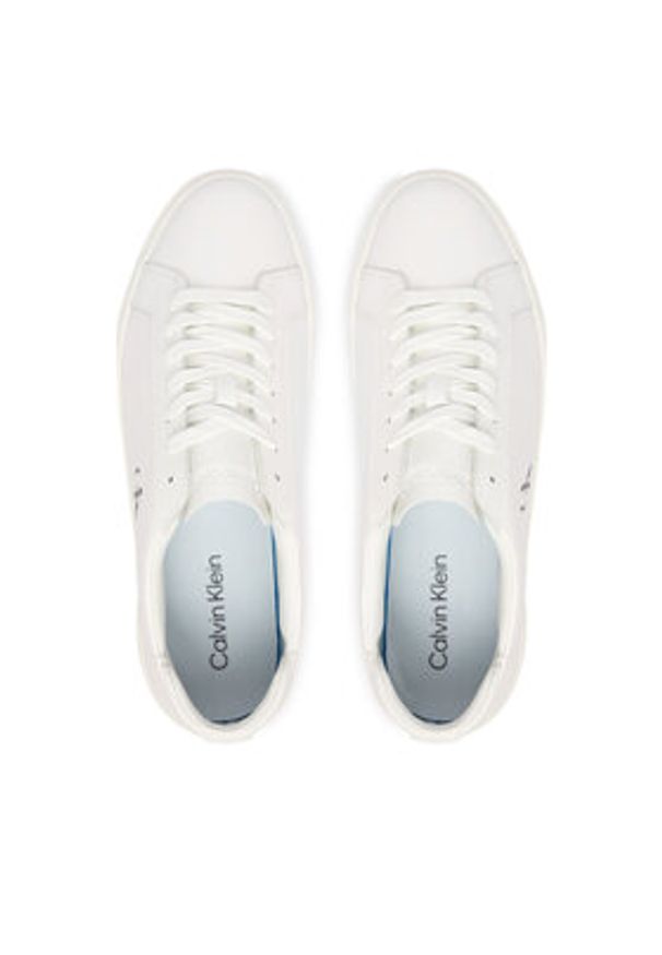 Calvin Klein Sneakersy Basket Cupsole Laceup Lth Ml YM0YM01460 Biały. Kolor: biały. Materiał: skóra
